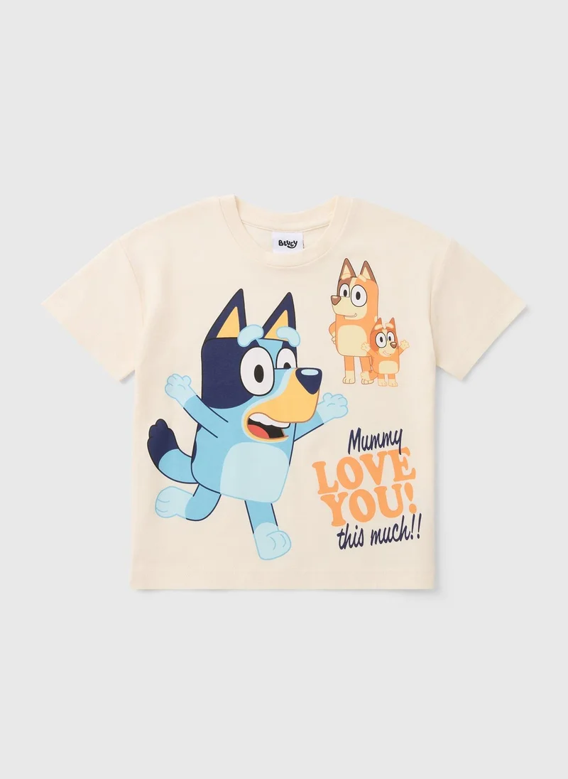 ماتلان Bluey Boys Cream Mummy T-Shirt